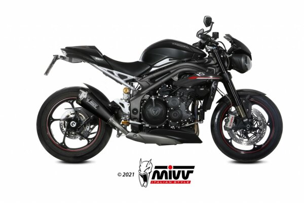 MIVV DELTA RACE Edelstahl schwarz TRIUMPH SPEED TRIPLE 1050 R/RS/S 18-20