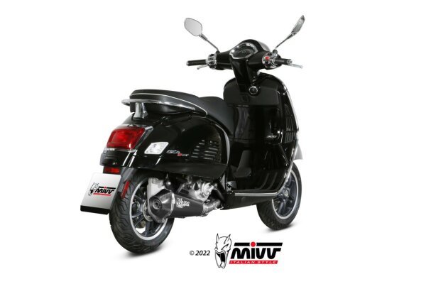 MIVV DELTA RACE Edelstahl schwarz PIAGGIO VESPA GTS 300 21-23