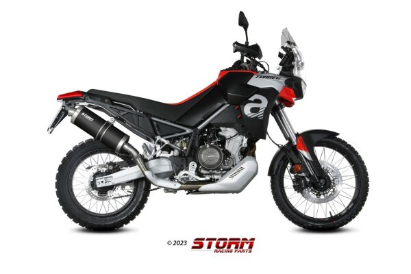 Storm by MIVV Oval Edelstahl schwarz APRILIA TUAREG 660 22-24