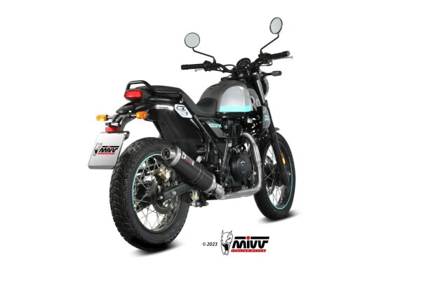 MIVV Oval Edelstahl schwarz ROYAL ENFIELD SCRAM 411-HIMALAYAN 22-24
