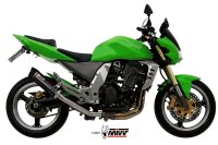 MIVV GP-C Edelstahl schwarz mit Carbonendkappe KAWASAKI Z1000 2003 > 2006