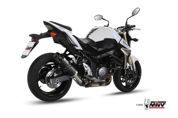 MIVV GP-C Edelstahl schwarz mit Carbonendkappe SUZUKI GSR 750 2011 > 2016