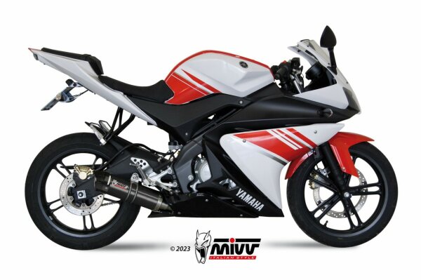 MIVV GP-C Edelstahl schwarz mit Carbonendkappe YAMAHA YZF R125 2008 > 2013