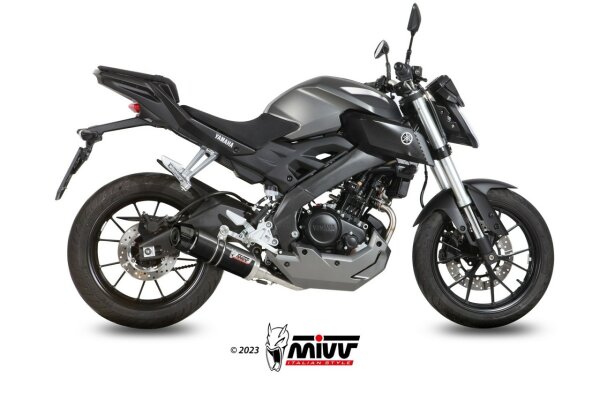 MIVV GP-C Edelstahl schwarz mit Carbonendkappe YAMAHA MT-125 2015 > 2019