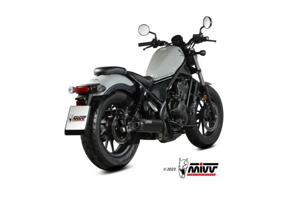 MIVV HR-1 Edelstahl schwarz mit kurzer Carbonendkappe HONDA CMX 500 REBEL 22-24