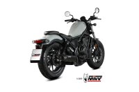 MIVV HR-1 Edelstahl schwarz, lange Carbonendkappe HONDA...