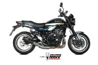 MIVV HR-1 Edelstahl schwarz mit Carbonendkappe KAWASAKI Z900 RS 18-24