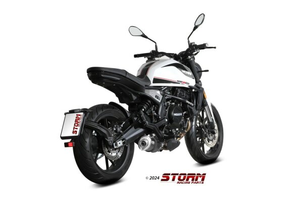 STORM by MIVV Oval Edelstahl schwarz MOTO MORINI SEIEMMEZZO STR 22-24