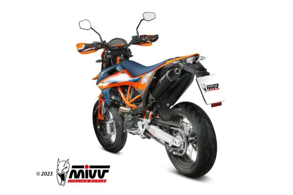 MIVV STR-1 Edelstahl schwarz mit Kat KTM 690 ENDURO R-SMC-R 2021-2024