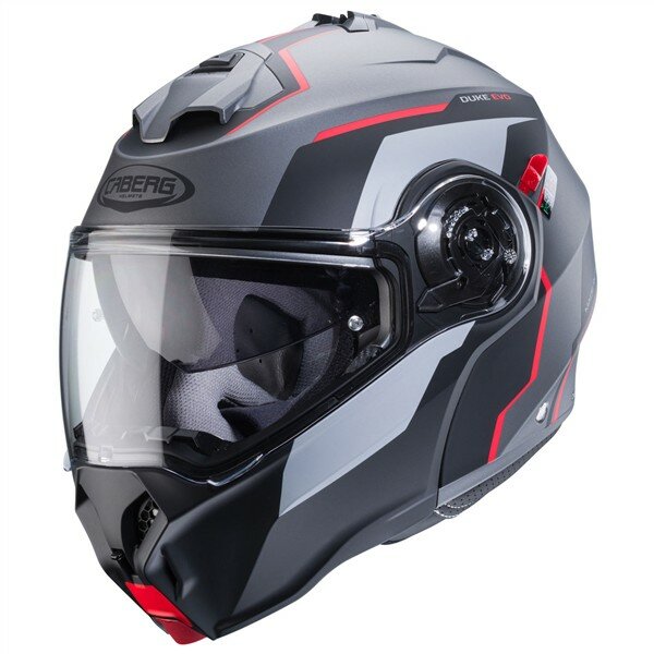 Caberg Helm Duke Evo Move matt-gun metallic/schwarz-rot