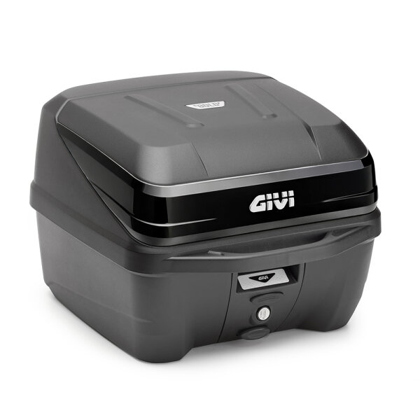 GIVI B32 Monolock Topcase, schwarz, mit Platte, mit glänzendem schwarzen Einsatz, 32 Liter