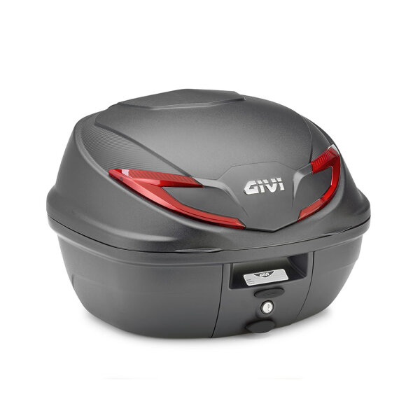 GIVI B39N Monolock® Topcase mit Platte, Volumen 39 Liter, mit roten Reflektoren