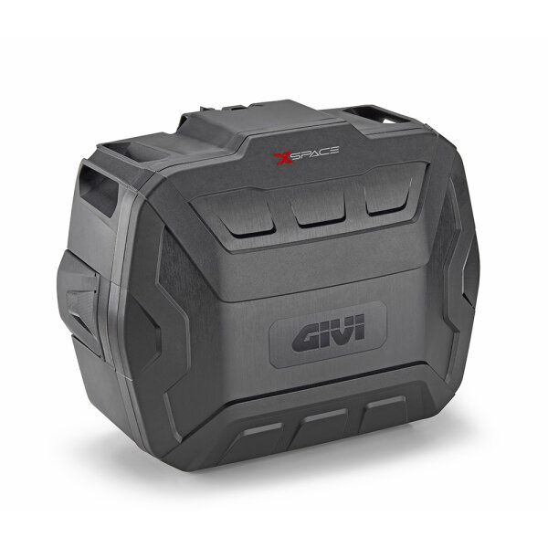 GIVI Monokey Koffer XSPACE schwarz, mit Cover aus Alu Optik Textur, erweiterbar von 27 auf 36 Liter