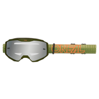 ONeal B-10 Goggle STRIPED green/orange - silver mirror...