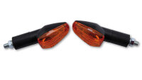 HIGHSIDER smart IMOLA 1 Glühlampen Mini Indicator Gehäuse Schwarz / Linse Orange (Paar), Vorn & Hinten