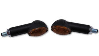 HIGHSIDER smart Cateye Glühlampen Mini-Blinker Gehäuse Schwarz / Linse Rauchgrau (Paar), Vorn & Hinten