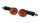 HIGHSIDER smart Oval Glühlampen Mini-Blinker Gehäuse Schwarz / Linse Orange (Paar), Vorn & Hinten