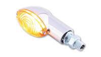 HIGHSIDER smart Cateye Glühlampen Mini-Blinker Gehäuse Chrom / Linse Orange (Paar), Vorn & Hinten