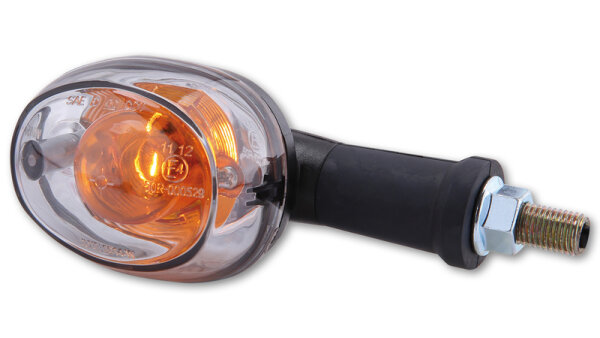 HIGHSIDER smart Oval Glühlampen Blinker Gehäuse Schwarz / Linse Klar (Paar), Vorn & Hinten