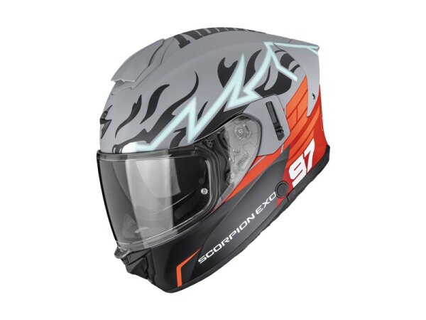 Scorpion EXO-530 AIR JSK 97 Matt grau-Rot