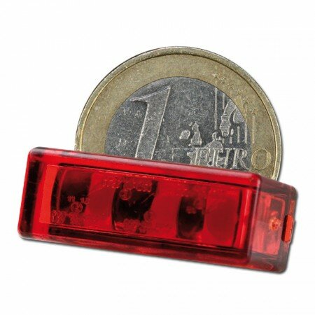 LED Einbaurücklicht "Brick3" | rot  3 x SMD | Maße: B 27 x H 10 x T 12 mm | E-geprüft