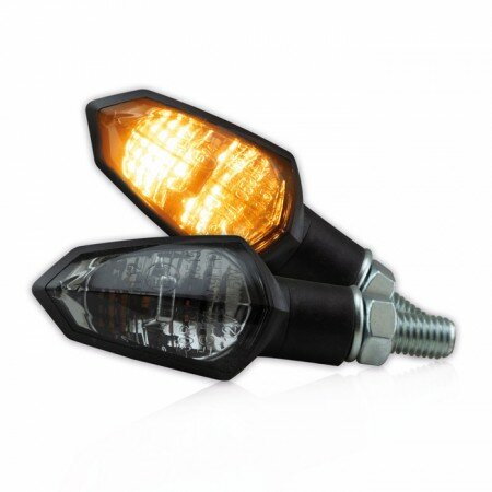 LED-Blinker "Shot" | Paar | getönt | schwarz M8 | ABS | L 44 x B 26 x T 27 mm | E-geprüft
