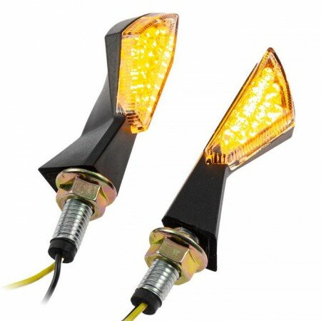 LED-Blinker "SQUARE" | schwarz M8 | Paar | L44 x B18mm | klar | E-geprüft