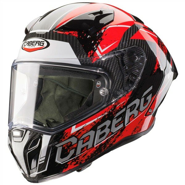 Caberg Helm GP Carbon Scratch rot/weiß-grau