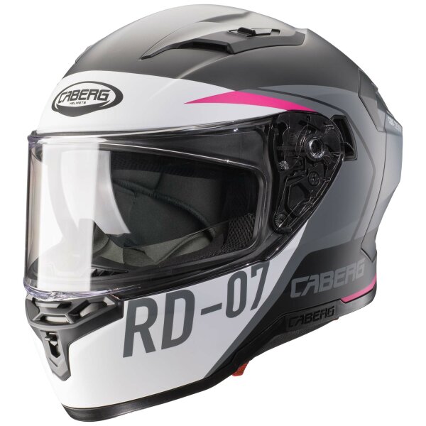 Caberg Helm Gladio Sonic matt-schwarz/weiß-grau-Fuchsia