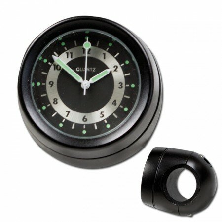 Lenker Quartz Uhr, 7/8 + 1 Zoll, schwarz, Ø 40 mm,
